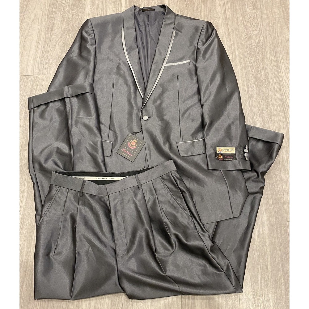Pallini Charcoal Gray Oxford Superior 150's Men's Suit Jacket Pants 42R 36W $400